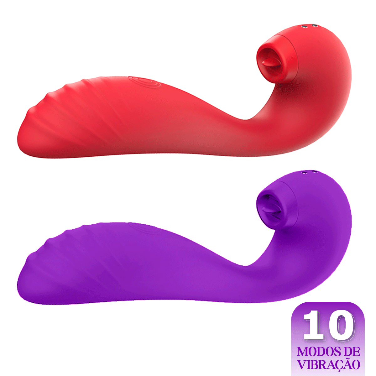 Vibrador Penetrável com Pulsador e Língua - 2 Cores