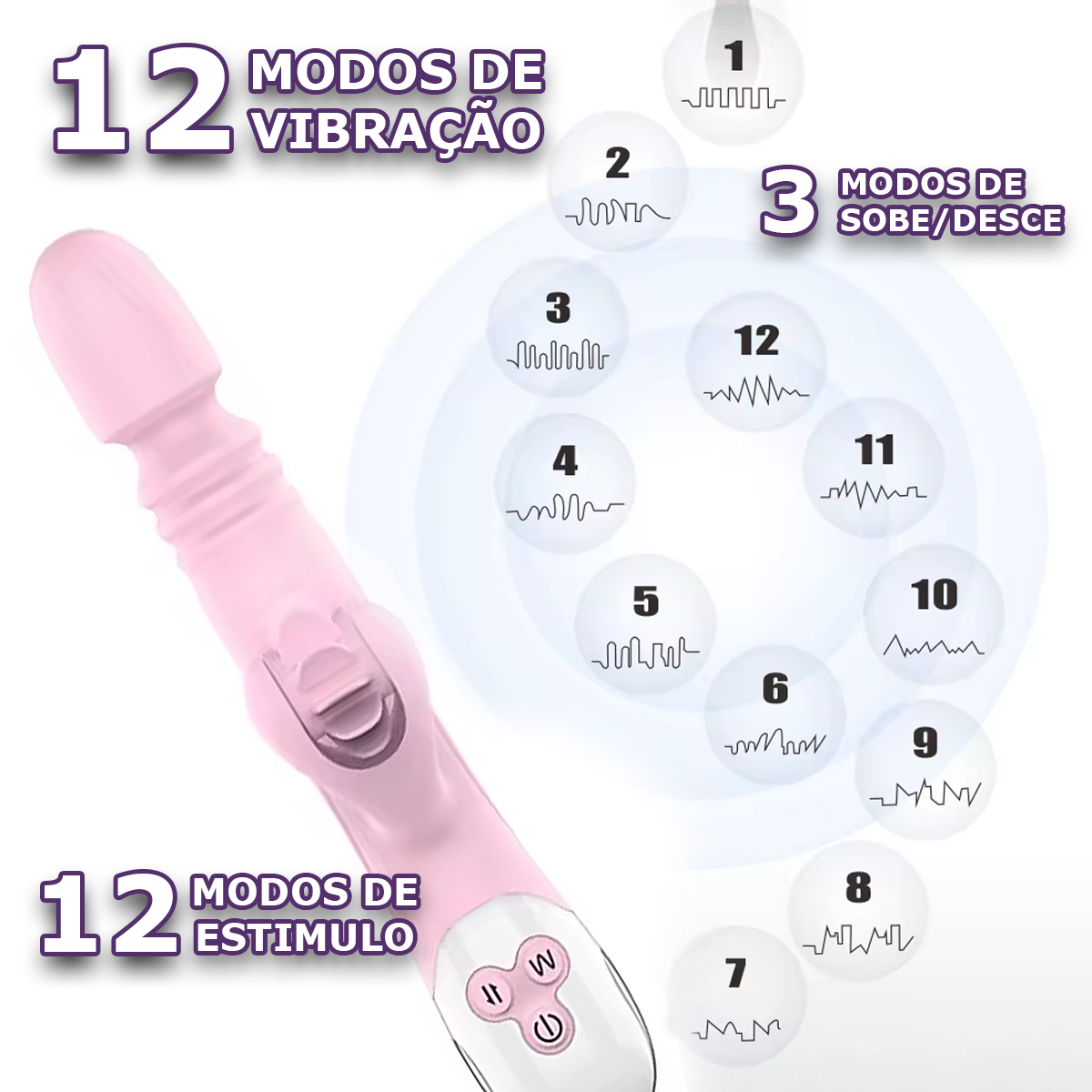 Vibrador com Vai e Vem e Rotação de Língua - Xuanai - 图片 10