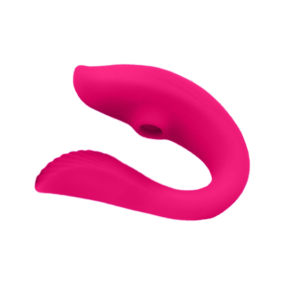 Vibrador de Casal com Sugador de Clitóris Via Aplicativo- 2 Cores - 图片 2