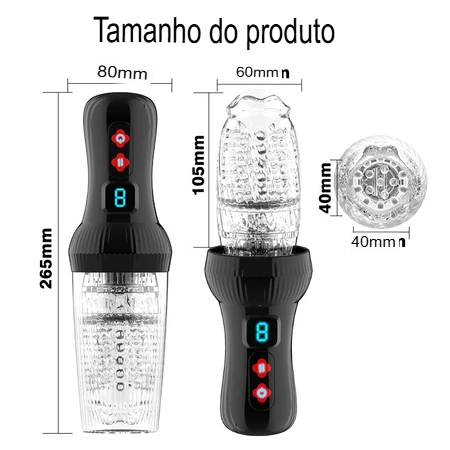 Masturbador Masculino Giratório Sobe e Desce - 图片 3