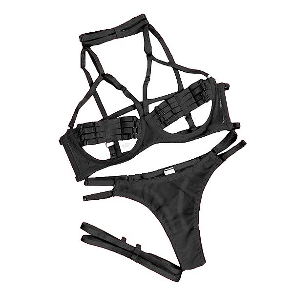 Conjunto Lingerie 4 Peças em Strappy - 5 Cores - 图片 3