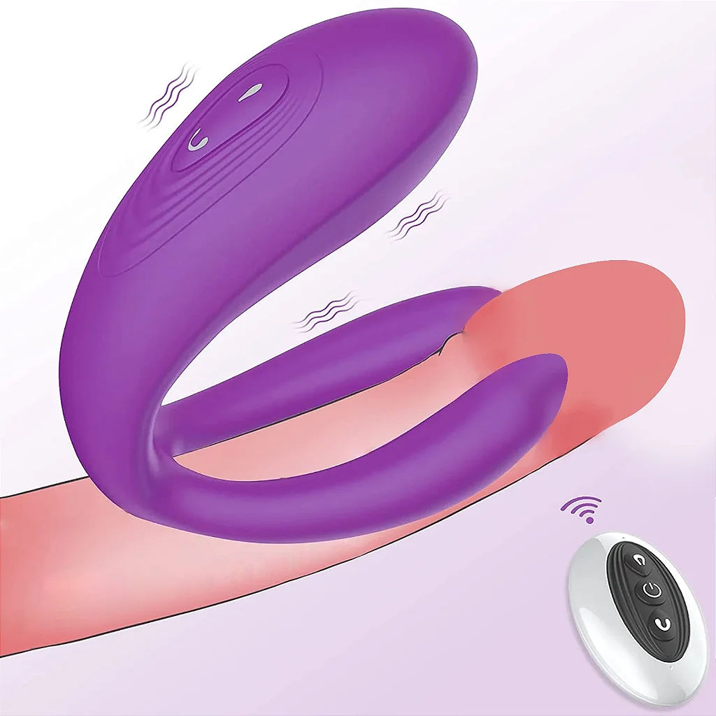 Vibrador de Casal Duplo com Pulsador de Clitóris e Controle Remoto