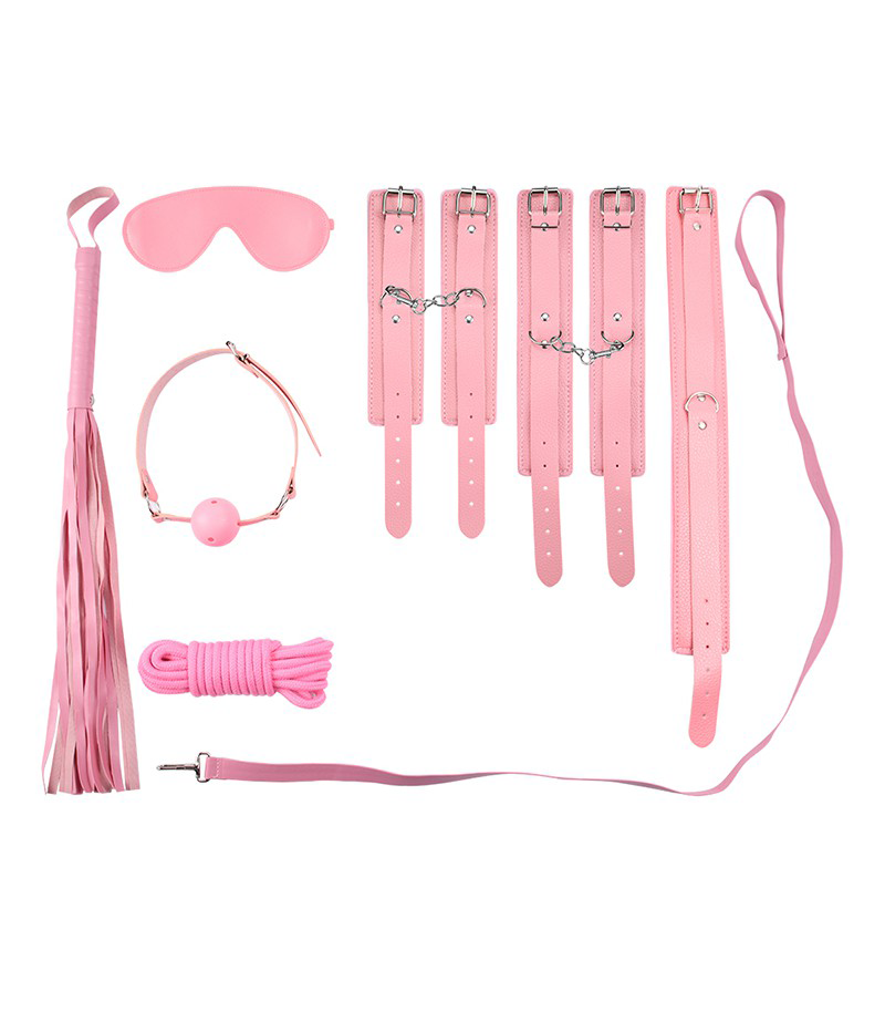Kit Sado BDSM com 8 peças - Rosa