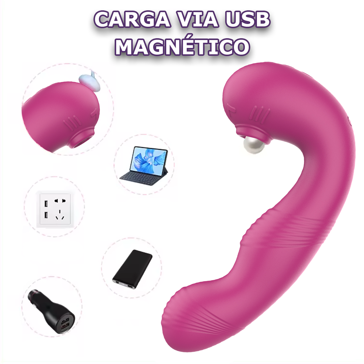 Sugador de Clitóris com Vibração e Movimento Giratório - 3 Cores - 图片 4