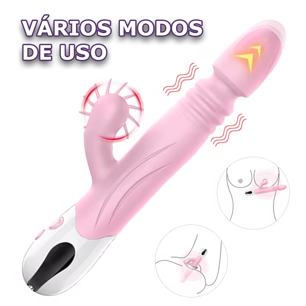 Vibrador com Vai e Vem e Rotação de Língua - Xuanai