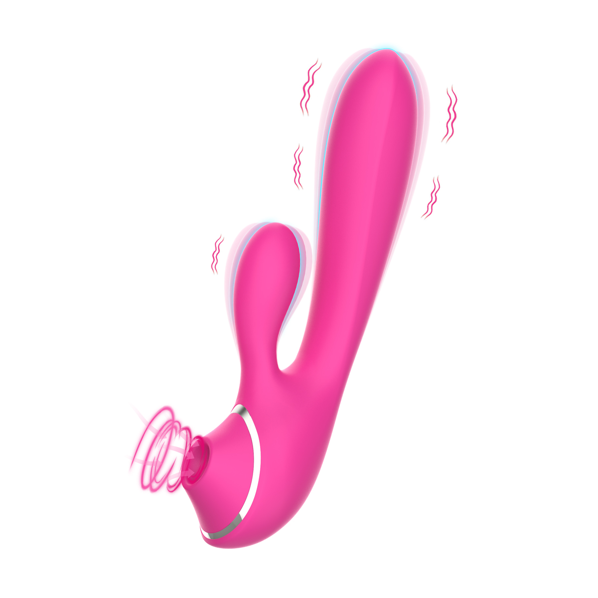 Vibrador para Casal com Sugador de Clitóris - PINK