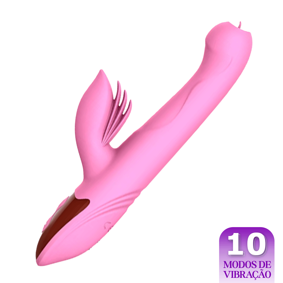 Vibrador Aileen Rotativo com Aquecedor e Língua Estimuladora - Dibe - Rosa