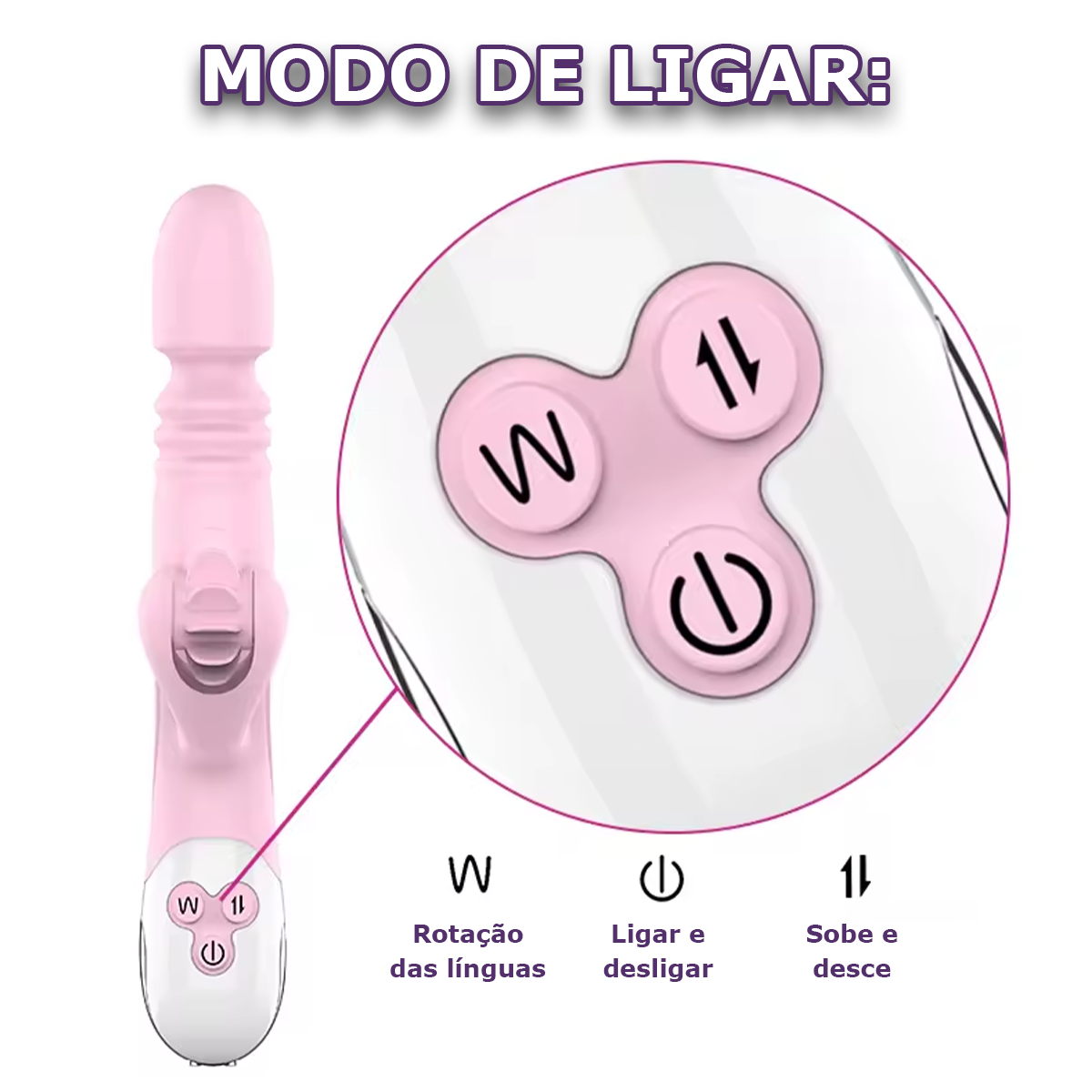 Vibrador com Vai e Vem e Rotação de Língua - Xuanai - 图片 4