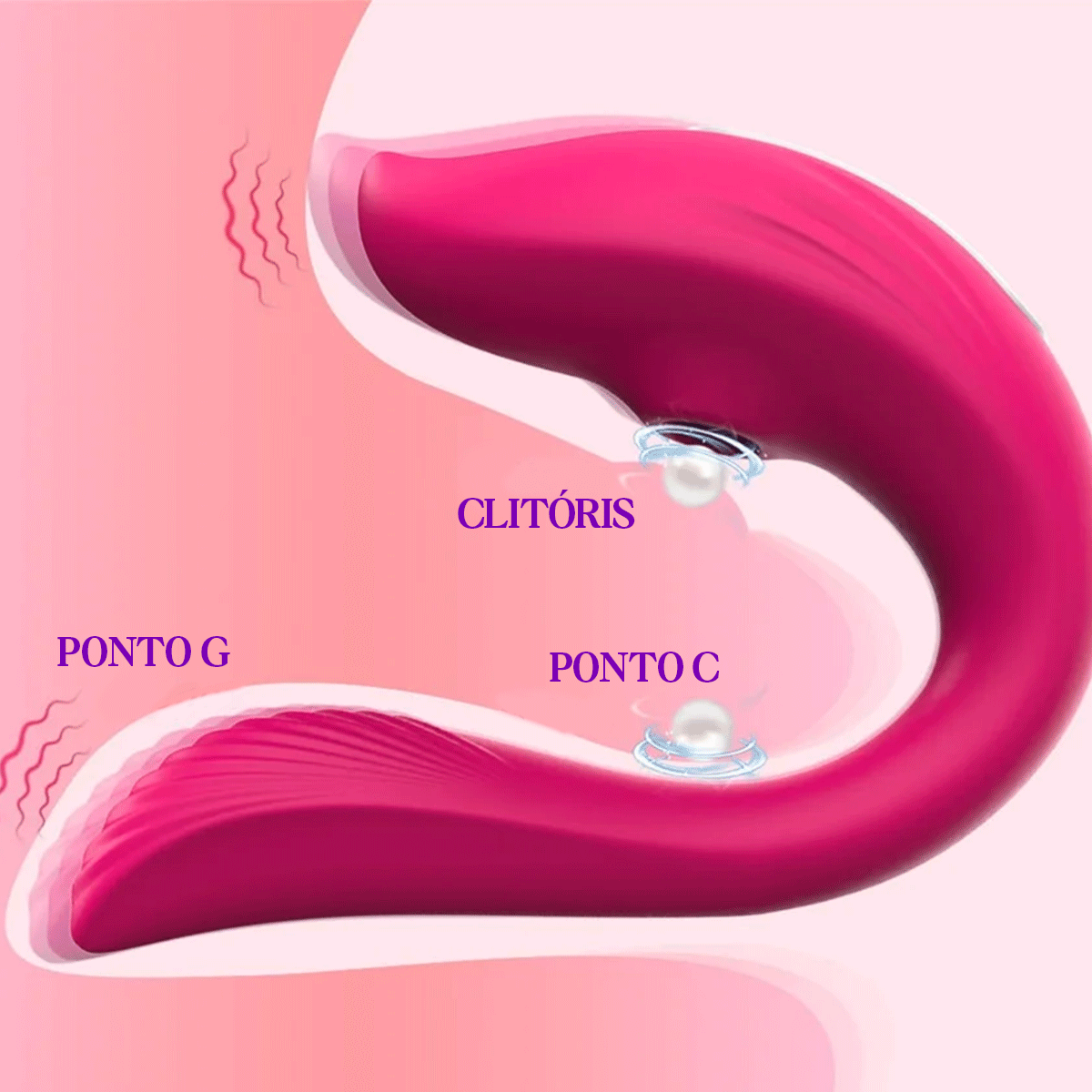 Vibrador de Casal com Sugador de Clitóris Via Aplicativo- 2 Cores - 图片 6
