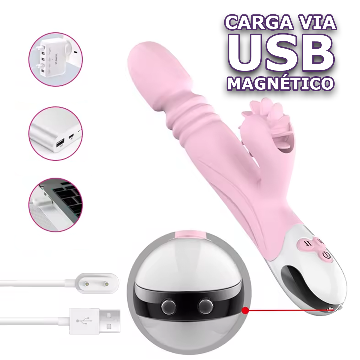 Vibrador com Vai e Vem e Rotação de Língua - Xuanai - 图片 5