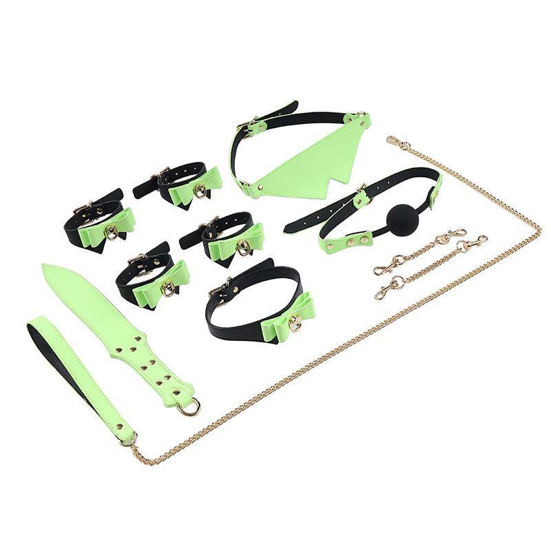 Kit Sado BDSM 6 em 1 - Verde Neon