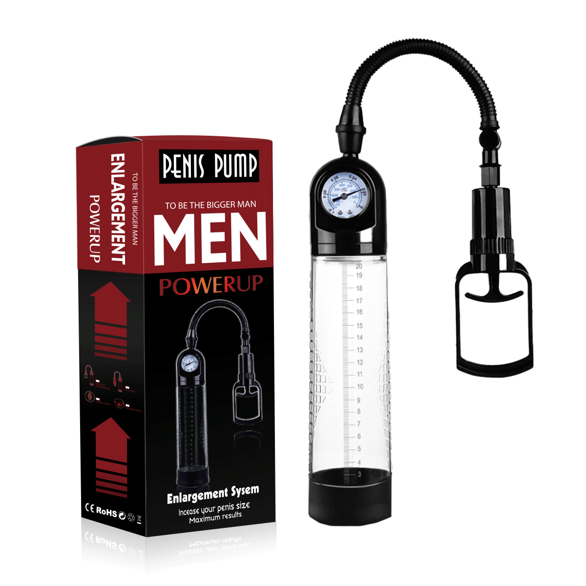 Bomba Peniana Manual com Medidor e Alça - 图片 6