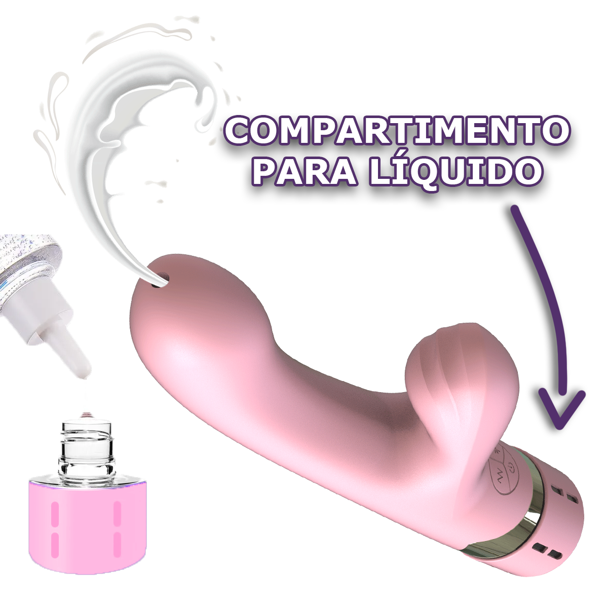 Vibrador com Estimulador de Clitóris e Furo para Ejaculação