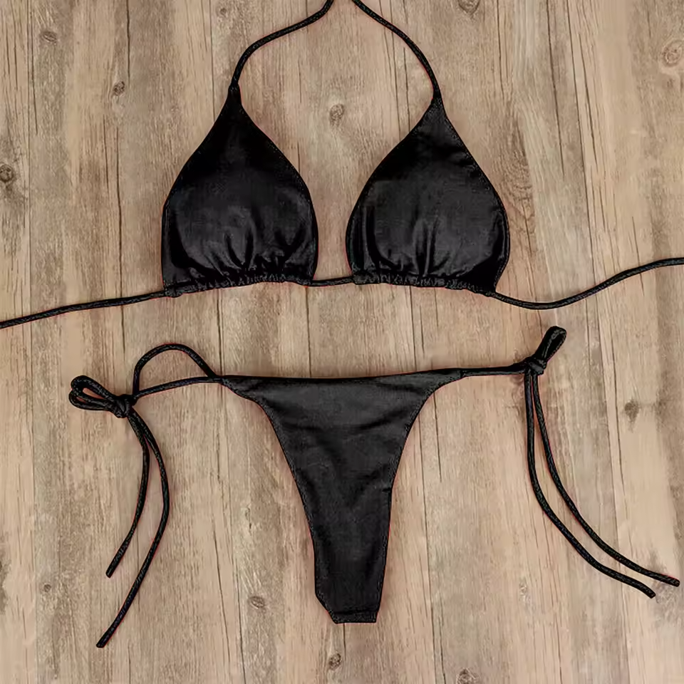 Maiô de verão feminino sexy conjunto de biquíni push-up acolchoado sutiã tanga duas peças roupa de banho beachwear feminino sexy maiôs